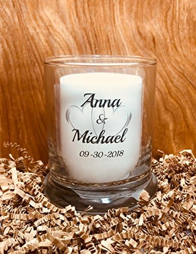 32 Double Silver Heart Theme Clear Glossy Adhesive Personalized Stickers/Labels (Make Your Own Personalized Wedding/Anniversary Party Favors Using ...