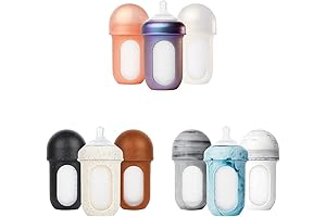 Boon Nursh Reusable Baby Bottles with Collapsible Silicone Pouch Design - The...