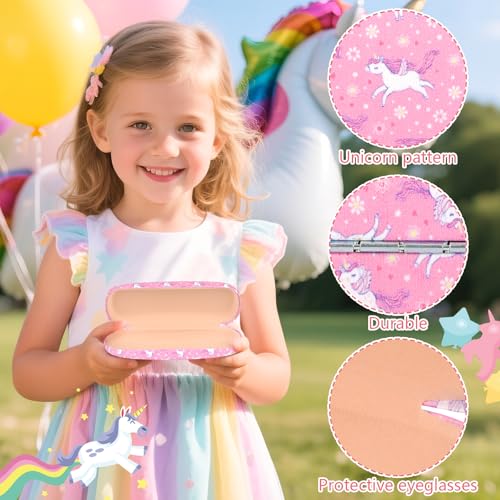 Brillenetui 2-Pack, Einhorn Meerjungfrau Brillenetui Hardcase für Mädchen mit Brillenputztuch