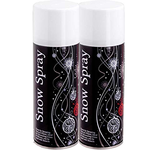 ASAB Pintura blanca falsa en spray de nieve artificial, escamas de Navidad,...