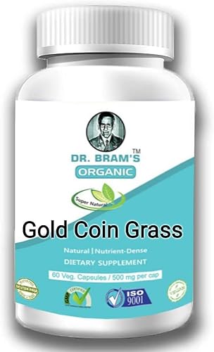 SJH DR.BRAM'S Cápsulas de extracto de hierba de moneda de oro orgánico de 500 mg -60 unidades