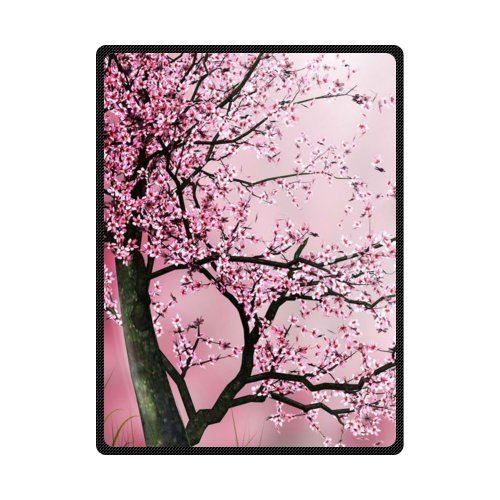 Kameng Print With The Cherry Blossom Tree Throw Blanket Soft And Comfortable Sofa/Bed Blankets 58" X 80" #TOP3