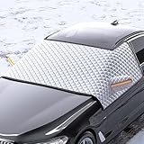 Windshield Cover for Snow Ice, Magnetic Car Anti-Snow Cover with Side Window & Rearview Mirror