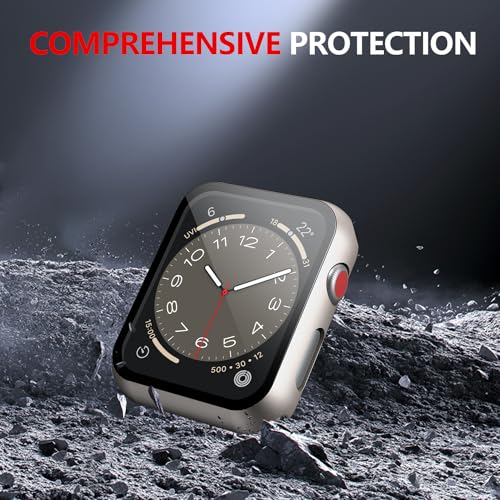 Image of Misxi Case with Screen Protector for 38mm Apple Watch Series 3 /2 | 2-Pack Cover with Tempered Glass for 3 /2, Scratch Resistant Sensitive Touch Protection, Starlight