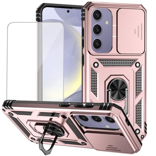 Coque Samsung S24 FE à cache objectif coulissant et anneau magnétique intégré