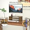 BONTEC Wood Monitor Stand Riser, Desk Monitor Stand with Smartphone Holder, Ergonomic Laptop Stand with Cable Management for Computer, Notebook, PC, 2 Tiers Black (W420 x D235 x H142mm) Rustic Brown #2