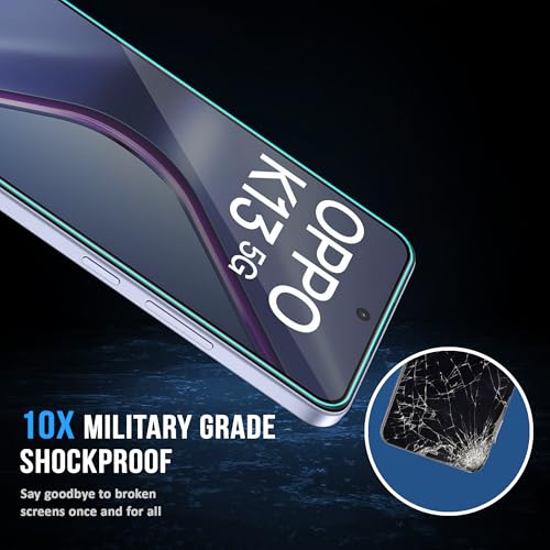 Image of ArmourPro Military Grade Gorilla Tempered Glass Screen Protector Compatible for Oppo K13 with Edge-To-Edge Protector Coverage, Cable Protector and Easy Installation kit (6.67 Inch)