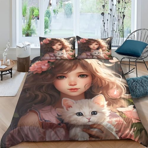 Housse de couette 3D IOFEER contre les couleurs ternes parure de lit microfibre 200x200 - 2