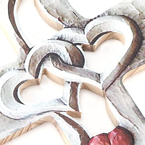 Hztyyier Houten muur opknoping kruis houten kruis muur decoratie, opknoping muur kruis, Jezus Christus muur kruis voor thuis woonkamer decor accessoire - Image 7