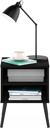 Miniatura 10 de Furinno Claude - Mesa de centro estilo mediados de siglo con patas de madera, color espresso grande sin elevación