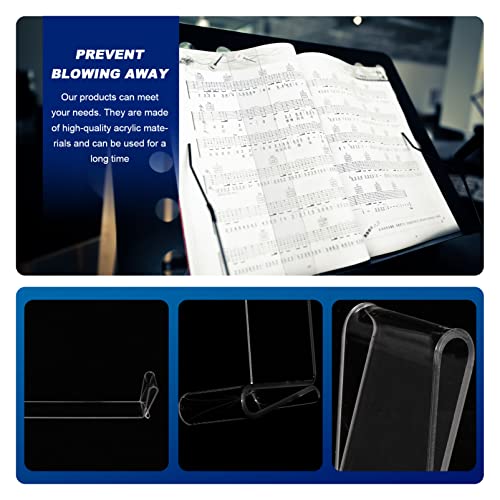 Holibanna 2 stks Muziek Clips Muziek Pagina Houder Clips Clear Acryl Lezen Muziek Pagina Wind Clips voor Muziek - Image 8