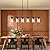 Kwpcvz Dining Room Light Fixture Island Lights for Kitchen 6-Light Kitchen Island Lights Farmhouse Dining Room Light Black Linear Chandelier Pendant Lights Kitchen Island