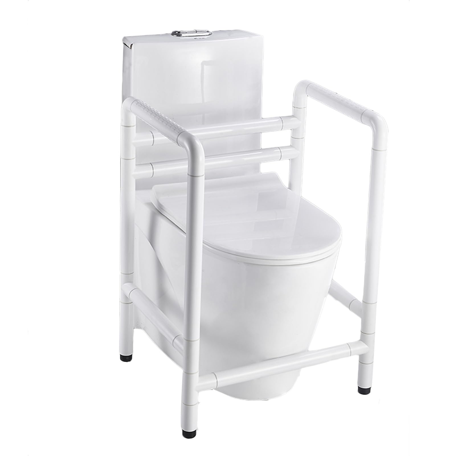 SXTYFBB Toilet Rail,Freestanding Toilet Safety Rail,Safety Support Frame for Toilet,660 LBS Weight Capacity for Disable Elderly Commode Stability Handrails(White)