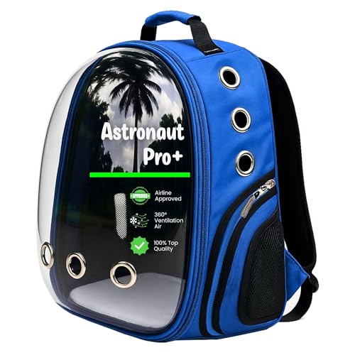 Image of Buraq Astronaut Pro Pet Carrier Backpack (41L x 32W x 26H cm) - Transparent Bubble Capsule Design, Airline-Approved, Breathable & Ventilated Travel Bag for Cats