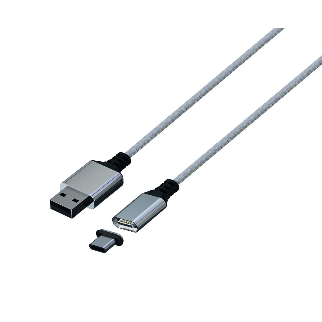 Konix Myhtics White Magnetic PS5 Cable - PS5 Controller Cable - USB Type A to C Power Charger - Controller Cable - 3m Braided Nylon Cable