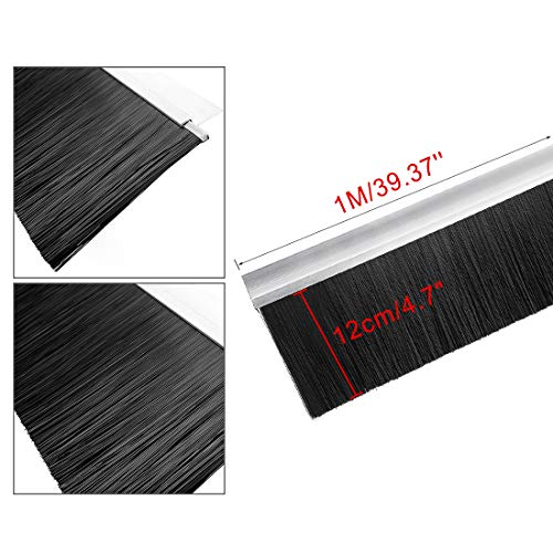 Bas de porte en H avec brosse nylon 40" x 5,83" pour isolation