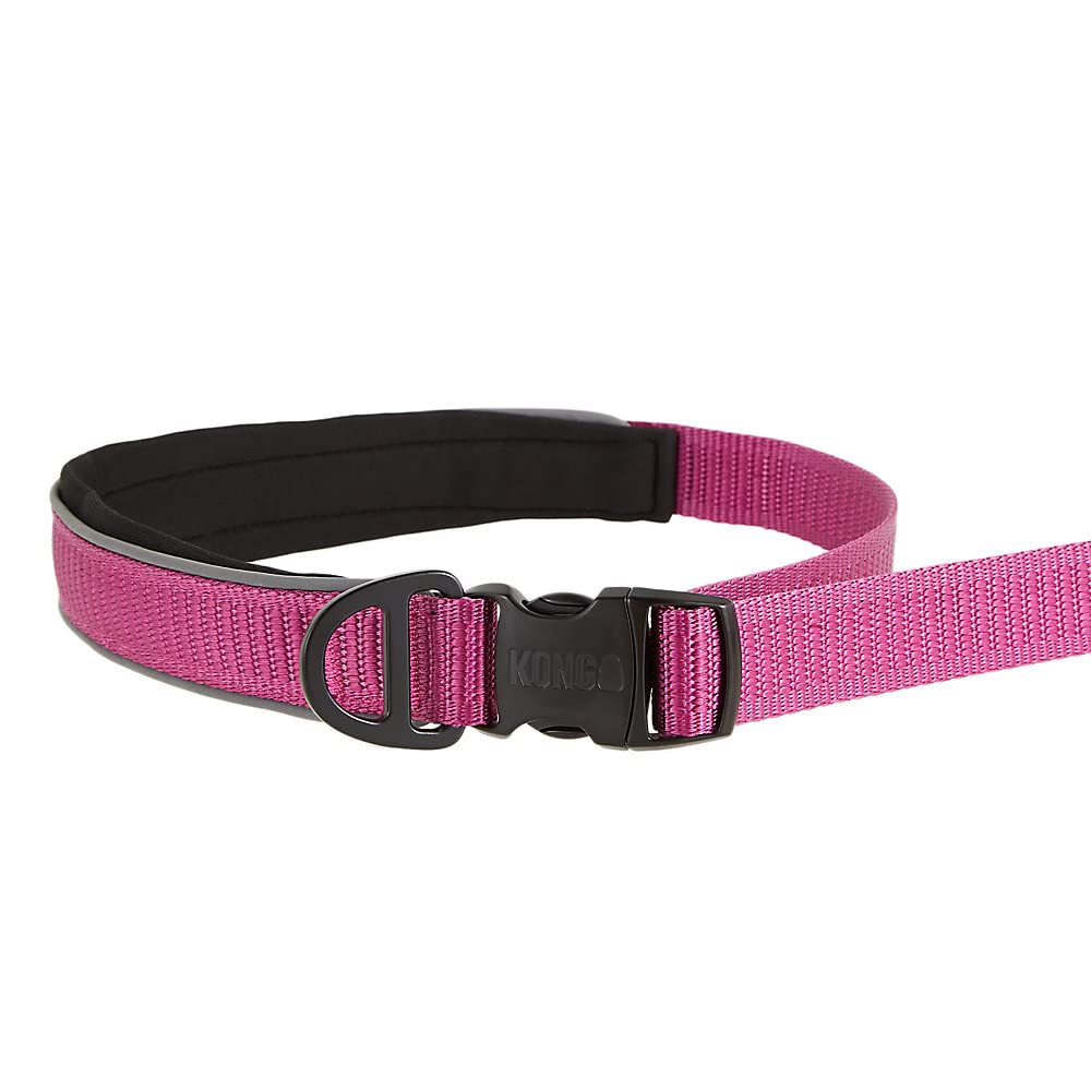 KONG Correa elástica reflectante para perro de 6 pies (rosa)
