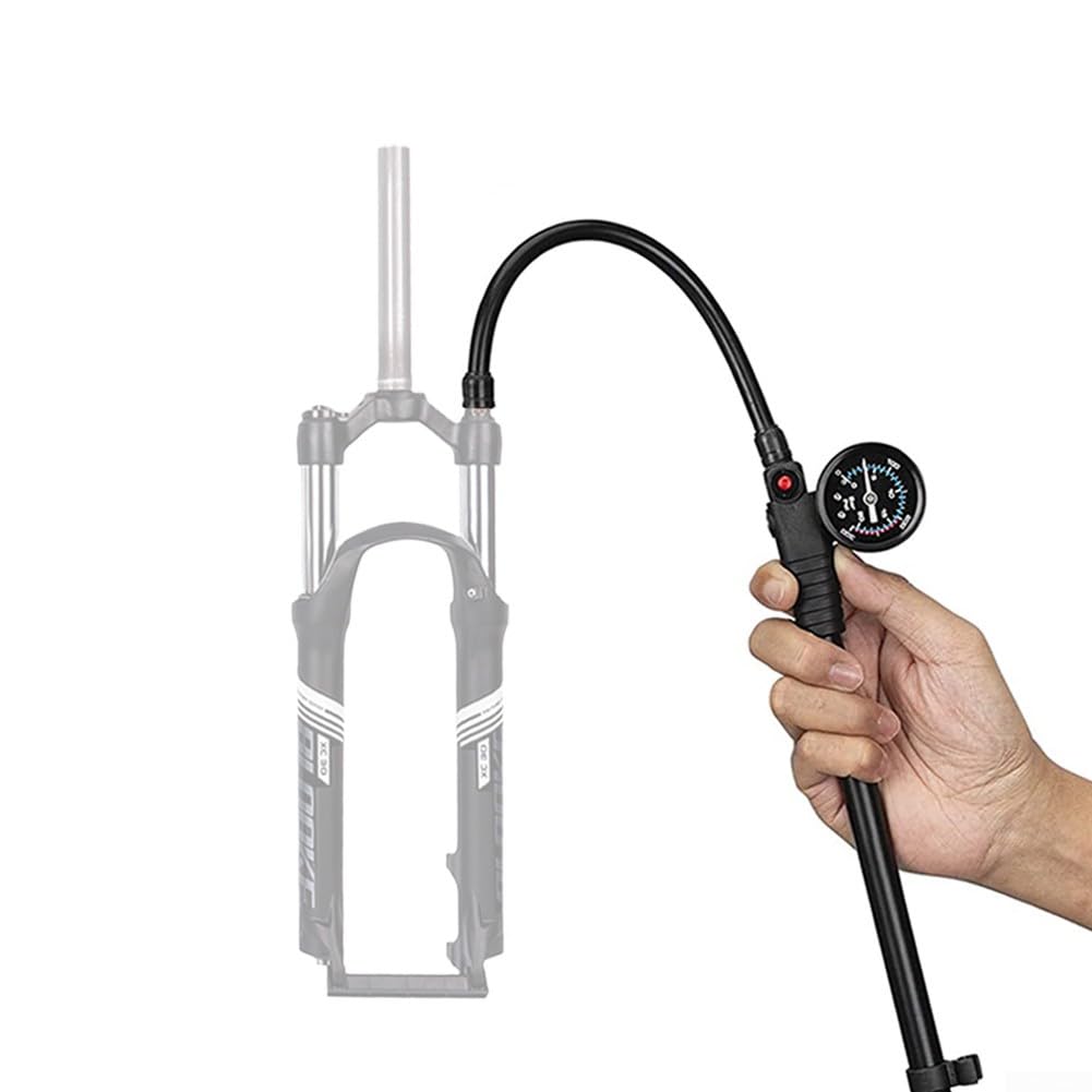 Bomba de choque de suspensión trasera de bicicleta de 300 PSI para bicicletas de montaña y carretera (negro, 1 bomba)