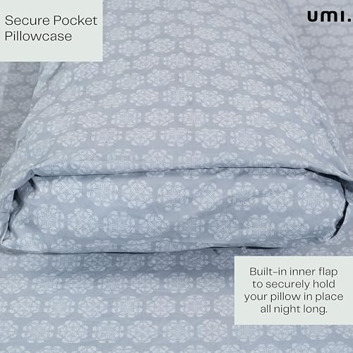 Image of Amazon Brand - Umi Cotton Elastic Fitted Bedsheet, King Size 78x72 Inches, Elastic Fit Bed Sheet, 10 Inch Deep Pocket, Soft Breathable Bedding, Durable Easy Care, with Pillow Cover-Luxe Royale