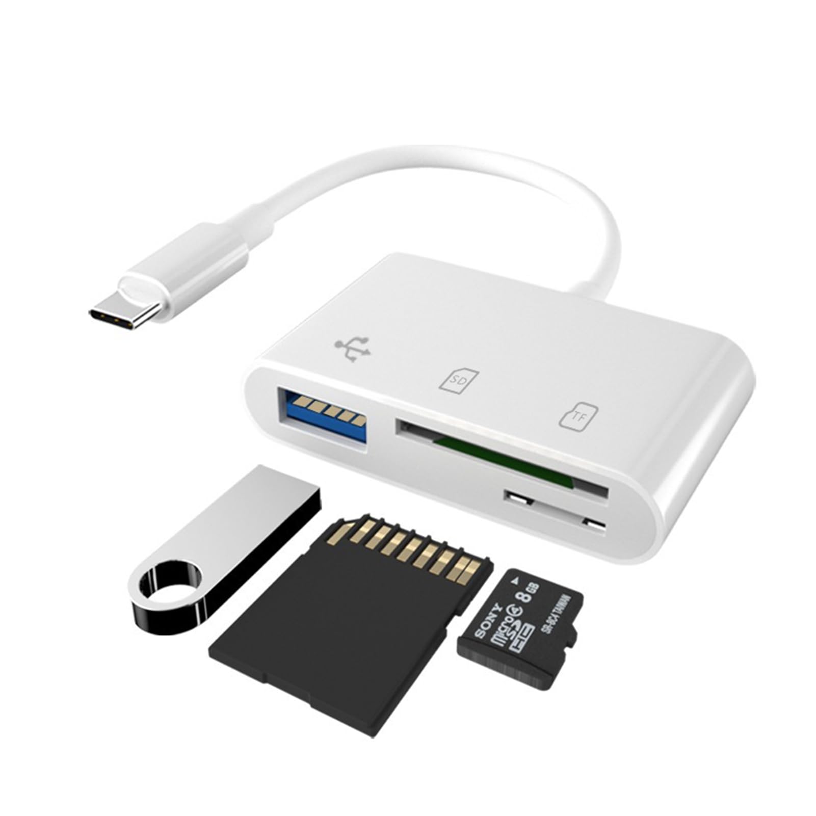Lettore Schede USB-C 3 In 1 - Per SD, TF, USB 3.0, Compatibile Con Phone, Tablet, PC, Fino A 512GB - Foto 5