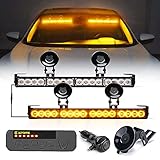 Xprite Emergency Traffic Advisor Strobe Dual Light Bar, Amber LED Interior Windshield Visor Deck...