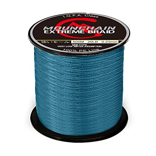 Mounchain Braided Fishing Line Abrasion Resistant Braided Lines 4 Strands Super Strong PE