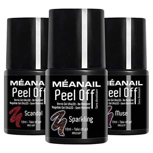 Shellac Set Meanail Paris PEEL OFF Gellack Set UV Gel UV Nagellack Sets Manikuere Pedikuere Nageldesign Nailart Entfernen OHNE Nagellackentferner Vegan Cruelty free