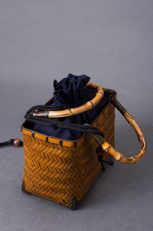 職人 细工竹編 バッグ 竹の編物 提籃籠 竹編細工籠 竹工芸 竹細工