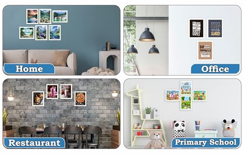 M1SS Set of 6 - White 8" x 10" Picture Frame with Styrene front Gallery Picture Frames Sleek Design Multiple Pictures, Portrait or Landscape Orientation for Desk, Wedding décor, Wall Decoration - Image 6