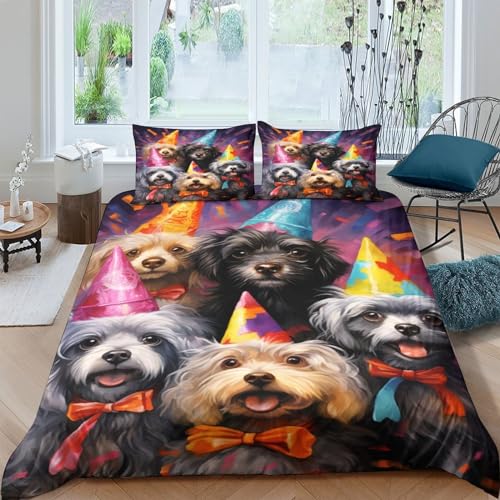 Housse de couette 3D imprimé microfibre literie double lit 200x200cm - 2