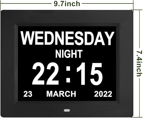 Lami Products 8009 8.7 Inch Digital Day Date Clock With 5 Alarms 3 Medicine Reminders, Large Display Dementia Calendar Clocks thumb #1