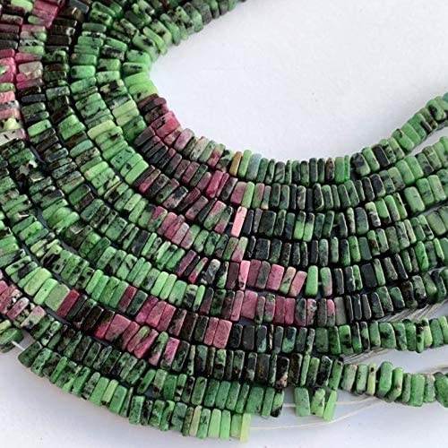 Perles en Rubis Zoisite naturel cube 4.5-6mm pour création de bijoux DIY - 2