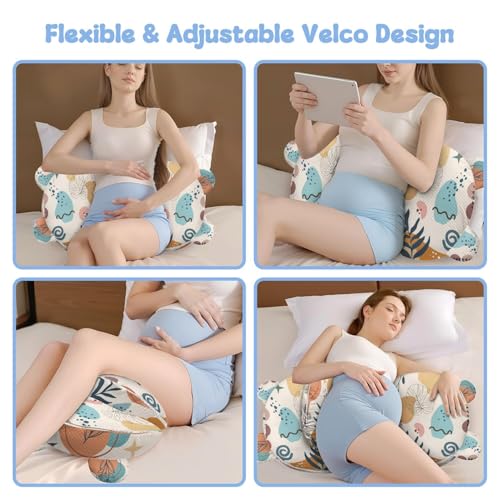 Image of Pregnancy Pillow for Sleeping,Maternity Pillow with Cooling,Maternity Support for Back and Hip Relief,Soft and Comfortable Wedge Pregnancy Pillows Side Sleeping Support for Belly with Removable Cover