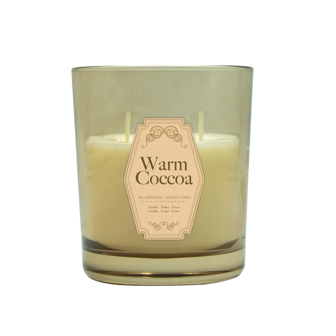 MERECUMBÉ Vela Aromática Grande | Aroma Cacao | Ideal para Invierno | Cozy | Candle | Velas perfumadas | Regalo Mujer, Hombre y Decoración | 200gr | 2 mechas
