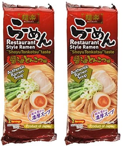 HIKARIMenraku Tonkotsu Ramen Noodles, Shoyu, 6.7 Ounce (Pack of 2)