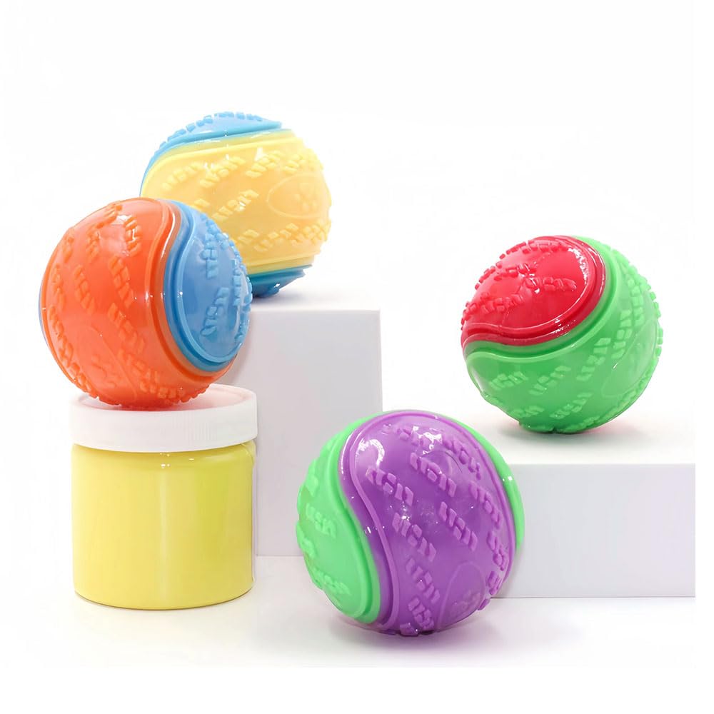 GWYAU Squeezing Dog Ball, TPR Training Toy Ball,2.6'' Soft Bouncy Fetch Balls for Big Medium Small Pets Interactive Play
