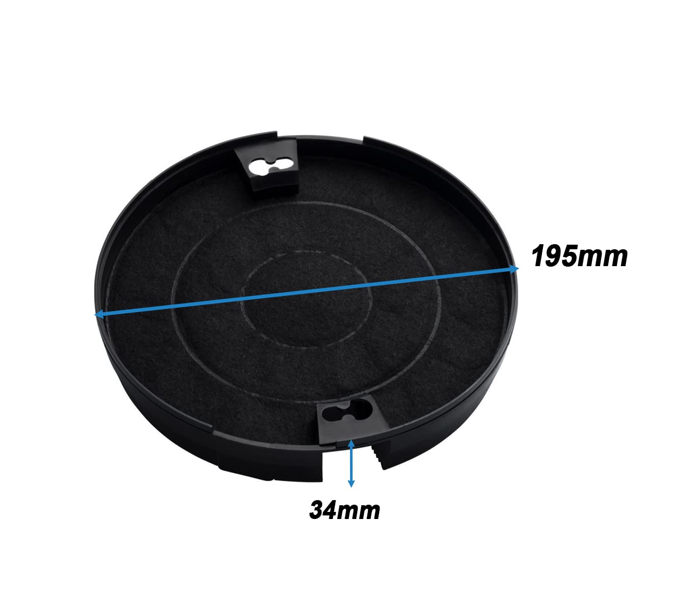 2x Aktivkohlefilter Für Dunstabzugshauben – Passend Für AEG, Bauknecht, Whirlpool Uvm., 195x34 Mm