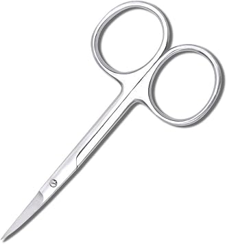 Threadnanny Embroidery Scissors Curved Pointed Tip Sharp Metal Precision - Small Sewing Scissors for Cross-stitching, Crafts, More - Needlepoint Sheers Made From German Stainless Steel 3.5 Inch