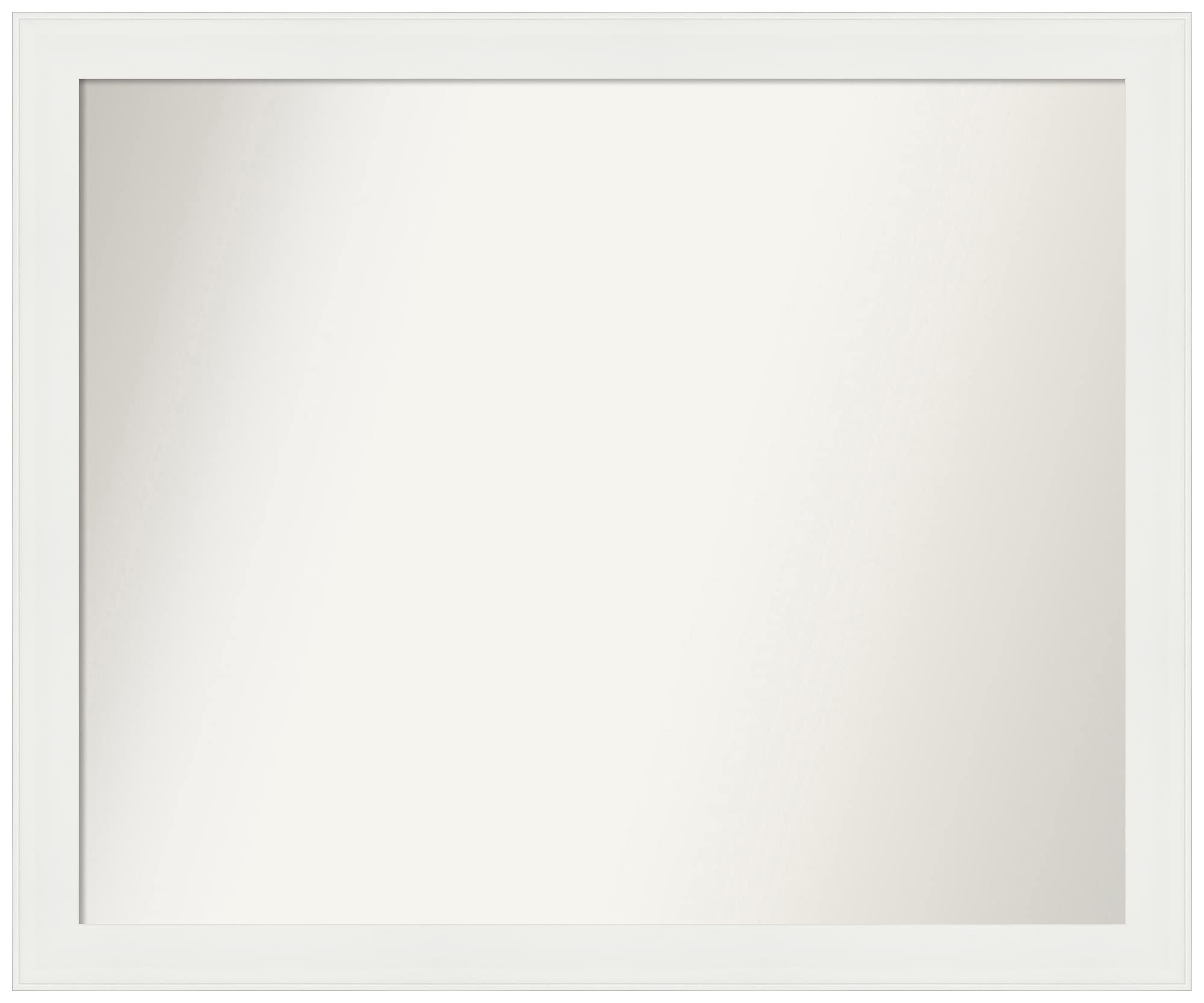 Amanti Art White Bathroom Mirror for Over Sink, 29x35 Custom Made Vanity White Narrow Rectangle Vanity Mirror, Large Casual Wood Frame, Hangs