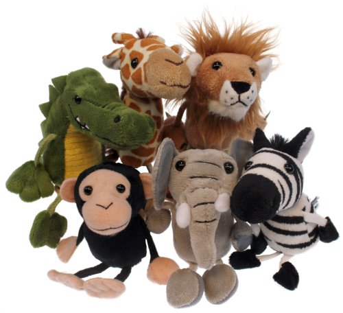 African Animals Puppets 6pk