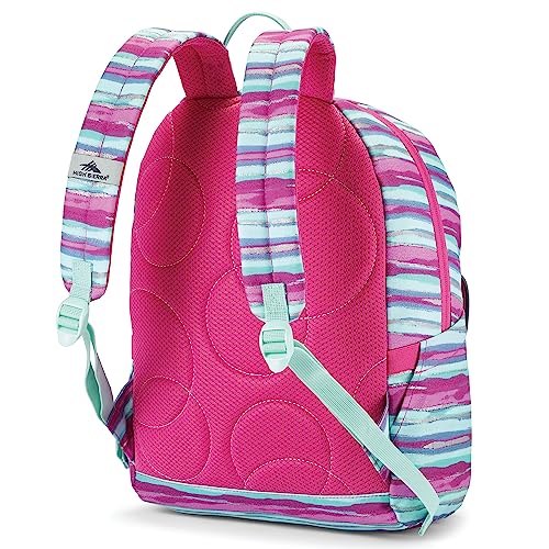 High Sierra Chiqui School Backpack with Tablet Sleeve + 2 Water Bottle Pockets, 18L, Watercolor Stripes3