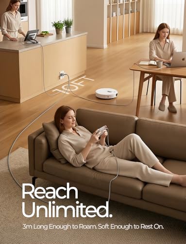 LISEN 10FT USB C Cable Fast Charging, Chubby 240W Cable USB C to USB C Fast Charging Soft Silicone USBC to USBC Parallel