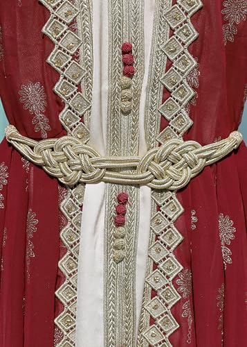Image of HUSN Embroidered Two-Piece Abaya Set Long Cardigan with Gold Embroidery with Plus Size Inner Slip Kaftan for Eid