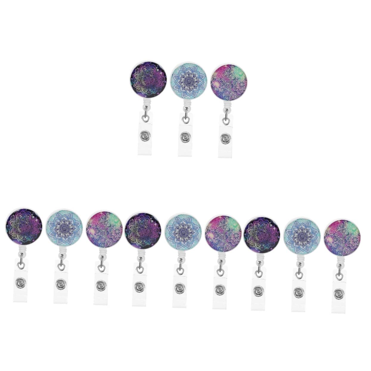 Lurrose 4 Set Di Porta Tessere Identificative Cordini Porta Badge Retrattili Clip Per Badge Rotanti Fibbie Per Badge Per Forniture Di Lavoro 3 Pezzi * 4
