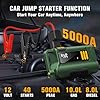 Jump Starter with Air Compressor,5000A Car Battery Jumper Starter, 16000mAh Battery Jumper Starter Portable for 10L Gas/Diesel Engine with 160PSI Booster,LED Display & Light,Jumper Cables #1
