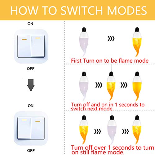 Artistic Home Xmas Decor Flame Light Bulbs - 2019 Upgrade 4 Modes Flame Effect Light Bulbs - E12 Led Flickering Candelabra Light Bulbs For Xmas/Indoor/Outdoor/Hotel/Party/Bar Decorations(2 Packs) #TOP3