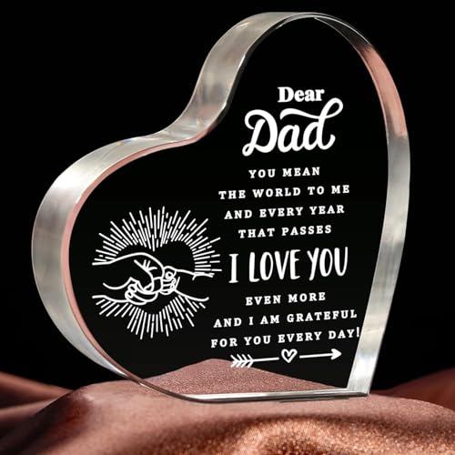 Image of Gifzy Dad Gifts - Delicate Dad Birthday Gifts from Daughter Son - Engraved Acrylic Decorations Christmas Fathers Day Birthday Gift for Dad, Idea