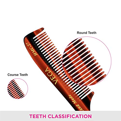 Image of Vega Grooming Hair Comb,Handmade, (India's No.1* Hair Comb Brand) for Men and Women, (HMC-27)
