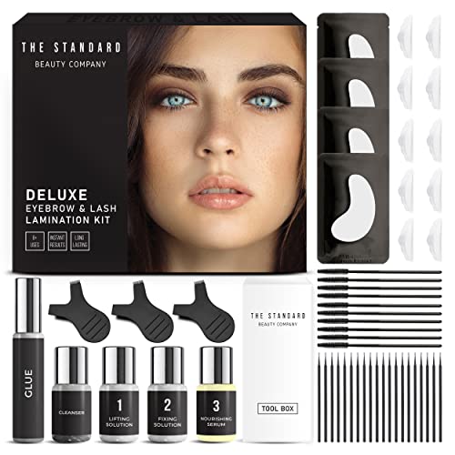 The Standard Beauty Co. | Deluxe Brow Lamination & Lash Lift Kit | 2-in-1 Combo Kit | Easy At-Home DIY Perming Kit for Feathered Brows & Fanned Lashes | Instantly Fuller Eyebrows | Curled Eyelashes
