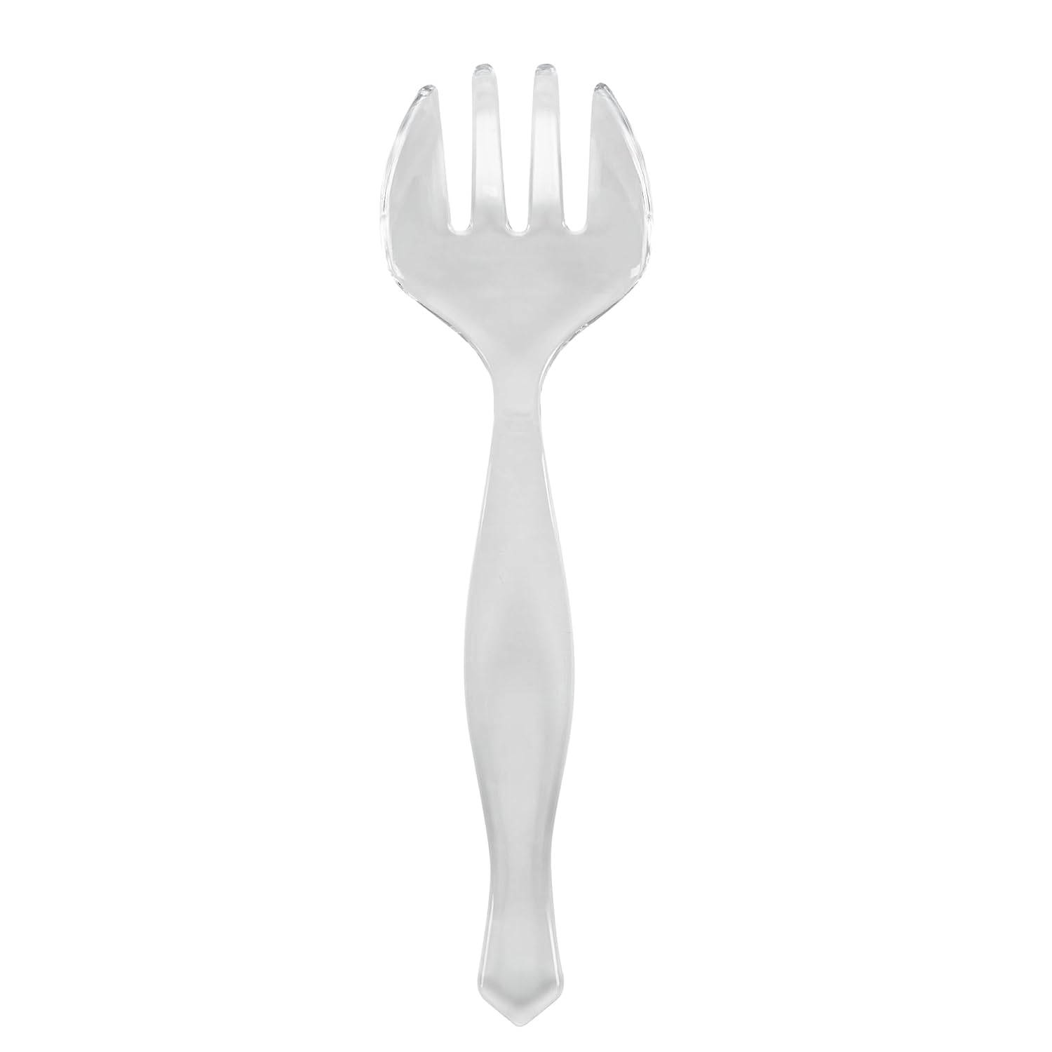 Restaurantware-Cater Tek 8.5 Inch Large Serving Forks, 100 Disposable Serving Utensils - 4 Prongs, Comfortable Handle, White Plastic Forks, Serve Hot And Cold Food, For Buffets, Banquets, And More